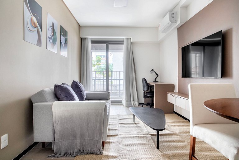 Apartamento Elegante 1 Dormitório na R. Cravinhos